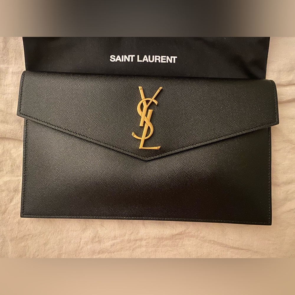 YSL Uptown Monogram Pouch Clutch Bag